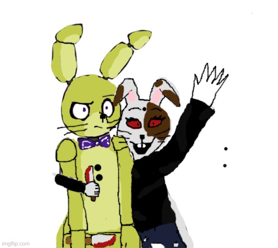 glitch trap and vanny for who ever wanted it | image tagged in foxy and bonnie,fnaf hype everywhere | made w/ Imgflip meme maker