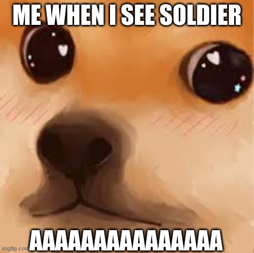 HOT | ME WHEN I SEE SOLDIER; AAAAAAAAAAAAAAA | image tagged in tf2,oh wow are you actually reading these tags,hot,doge | made w/ Imgflip meme maker