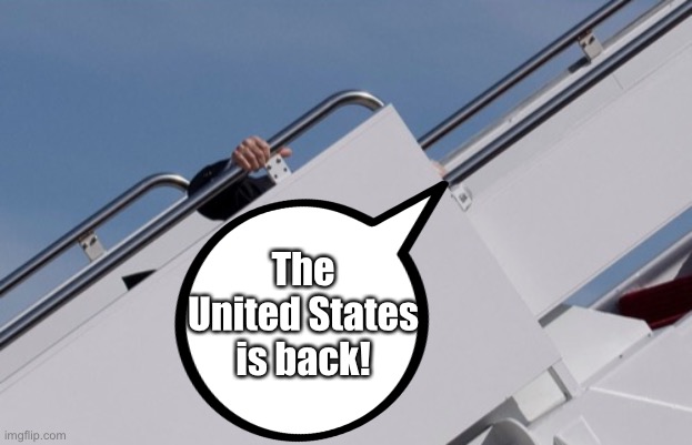 China Joe in the United Kingdom — June 2021: “The United States is back!” Folks, call David Lynch! | The
United States
is back! | image tagged in joe biden,creepy joe biden,biden,democrat party,incompetence,dementia | made w/ Imgflip meme maker