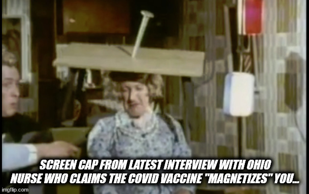Magnetized Nurse | image tagged in covid,vaccine,magnetize,nurse | made w/ Imgflip meme maker