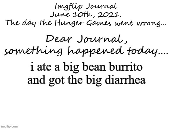 i ate a big bean burrito and got the big diarrhea | made w/ Imgflip meme maker