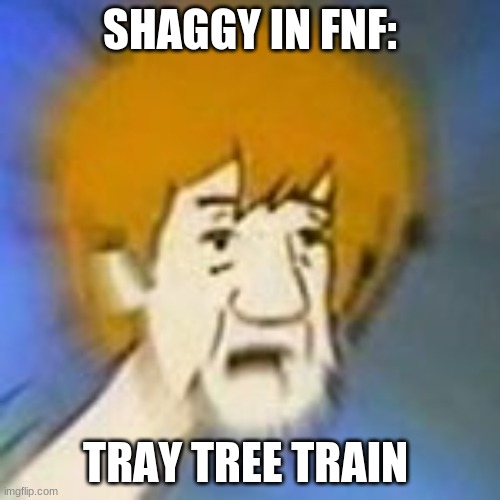 shaggy in fnf be like | SHAGGY IN FNF:; TRAY TREE TRAIN | image tagged in shaggy dank meme | made w/ Imgflip meme maker