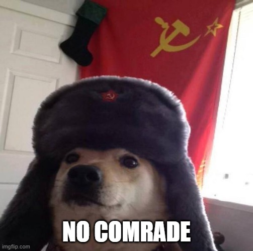 Russian Doge | NO COMRADE | image tagged in russian doge | made w/ Imgflip meme maker