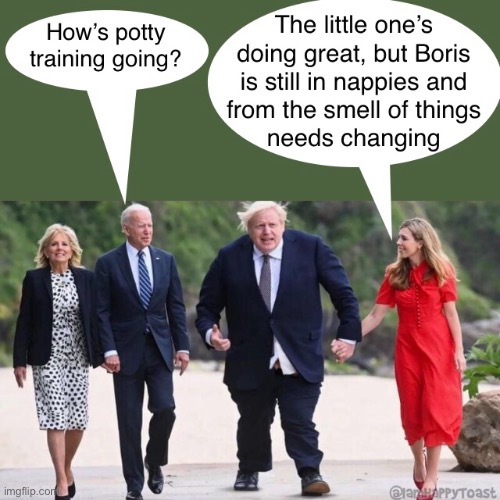 British political satire | image tagged in boris johnson,joe biden,potty,diaper,shit | made w/ Imgflip meme maker