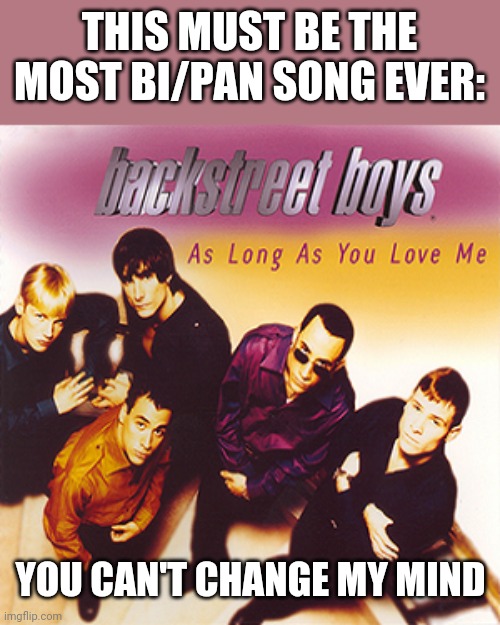 This Was The First Thing I Thought Of When I Listened To It Recently | THIS MUST BE THE MOST BI/PAN SONG EVER:; YOU CAN'T CHANGE MY MIND | made w/ Imgflip meme maker