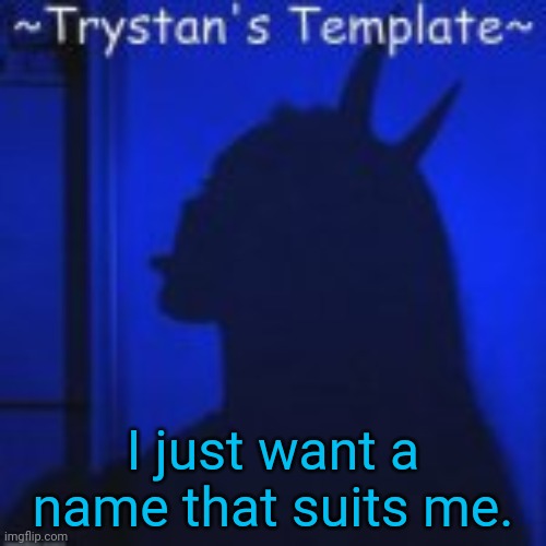 I just want a name that suits me. | image tagged in trystan's temp | made w/ Imgflip meme maker