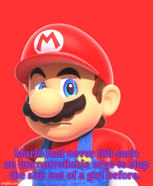 Mario had never felt such an uncontrollable urge to slap the shit out of a girl before. | made w/ Imgflip meme maker