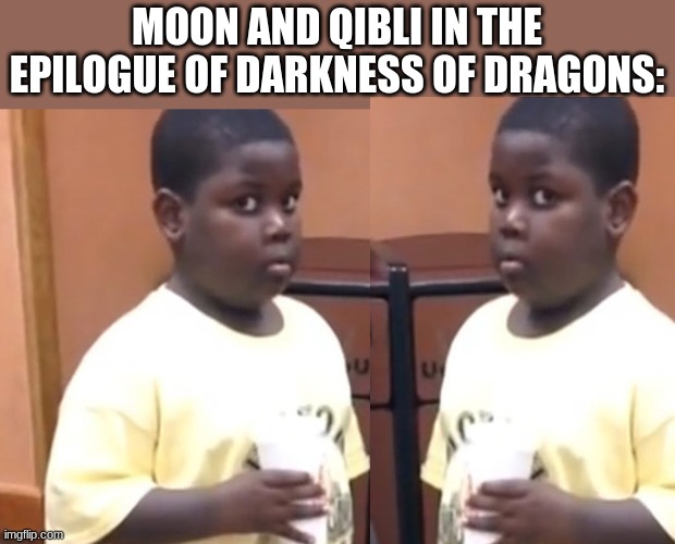 awkward..... | MOON AND QIBLI IN THE EPILOGUE OF DARKNESS OF DRAGONS: | image tagged in wings of fire,wof | made w/ Imgflip meme maker