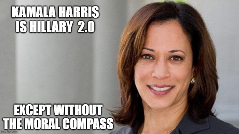 Kamala Harris: insidious snake | KAMALA HARRIS IS HILLARY  2.0; EXCEPT WITHOUT THE MORAL COMPASS | image tagged in kamala harris,hillary clinton,democrats,liberals,dimwits,hypocrite | made w/ Imgflip meme maker