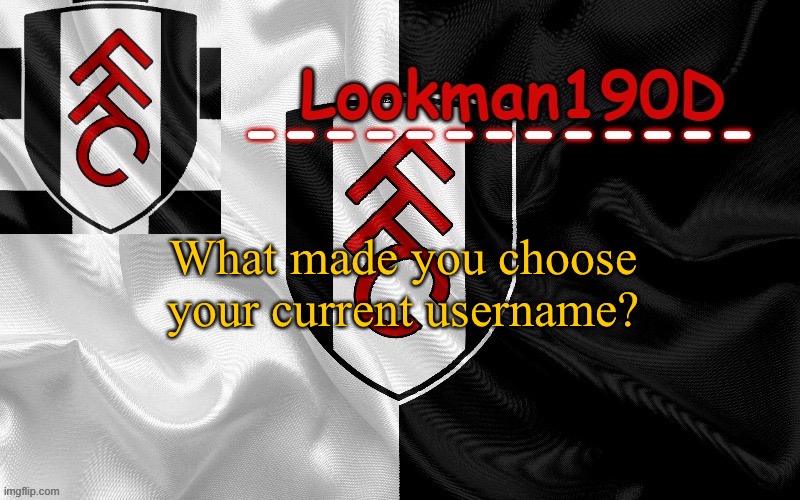 Lookman190D template made by UnoReverse_Official | What made you choose your current username? | image tagged in lookman190d template made by unoreverse_official | made w/ Imgflip meme maker