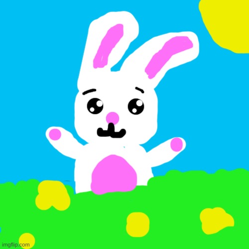 Bunny! ^w^ | image tagged in drawing,imgflip draw,cute,sunny day,yay,art | made w/ Imgflip meme maker
