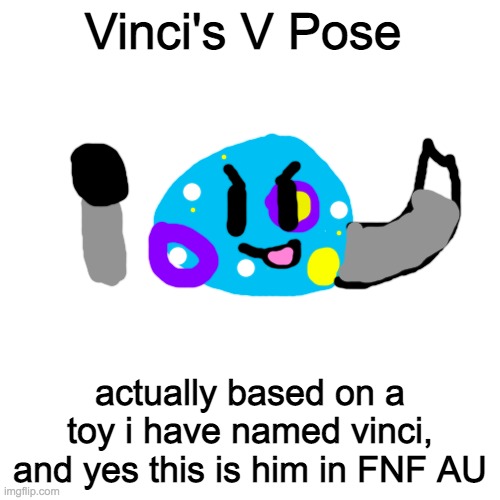 Vinci | Vinci's V Pose; actually based on a toy i have named vinci, and yes this is him in FNF AU | image tagged in memes,blank transparent square,vinci,ocs | made w/ Imgflip meme maker