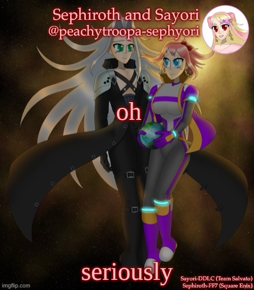 Sayori and Sephiroth | oh; seriously | image tagged in sayori and sephiroth | made w/ Imgflip meme maker