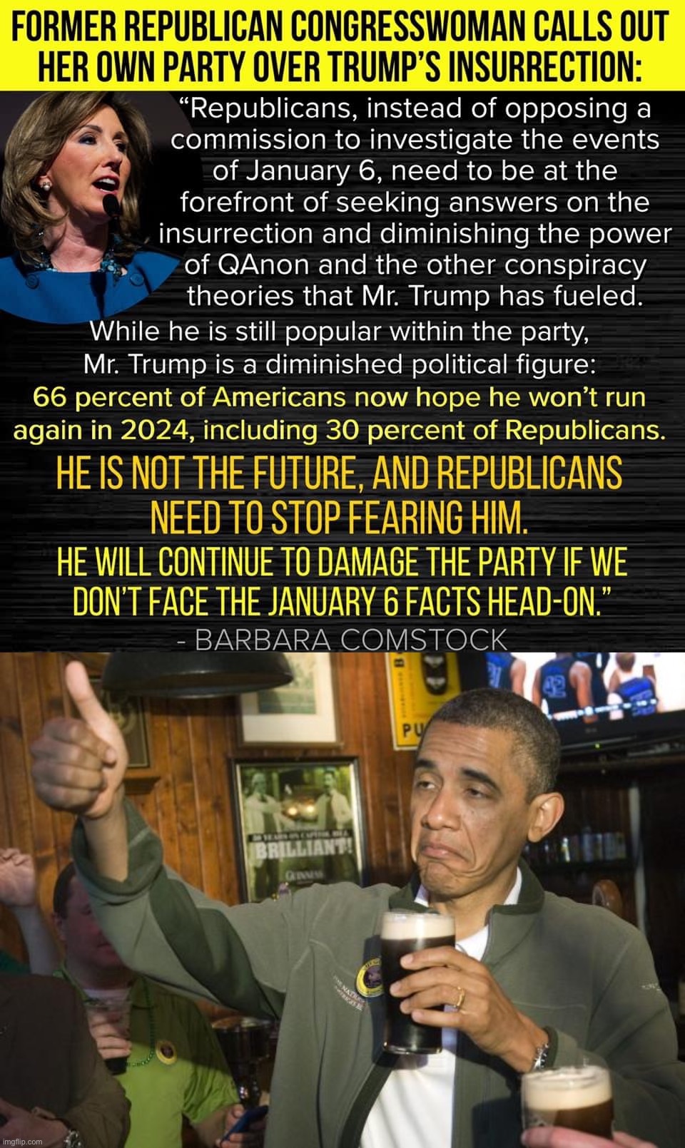 Here’s to bipartisanship! | image tagged in republican congresswoman calls out qanon,not bad | made w/ Imgflip meme maker