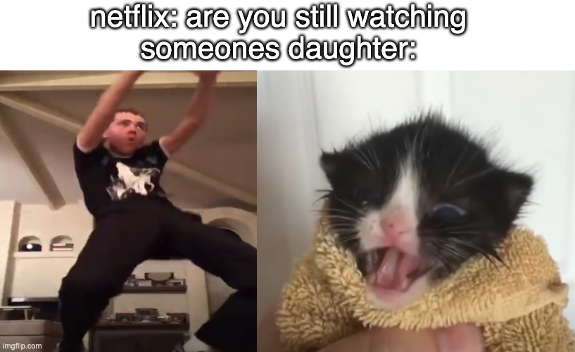 netflix: are you still watching
someones daughter: | made w/ Imgflip meme maker