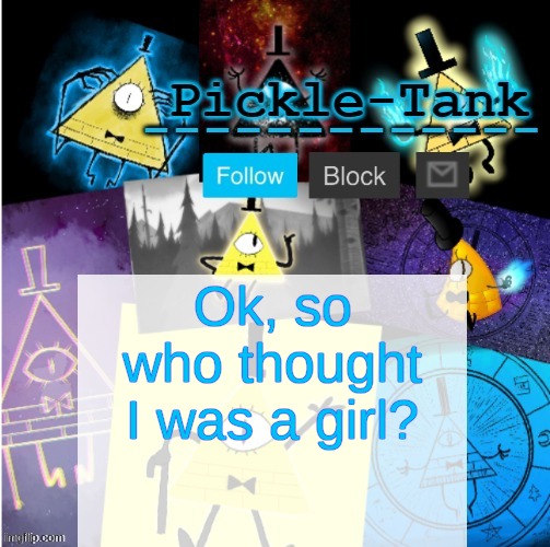 I'll ask again if I have to | Ok, so who thought I was a girl? | image tagged in pickle-tank but he summoned cipher | made w/ Imgflip meme maker