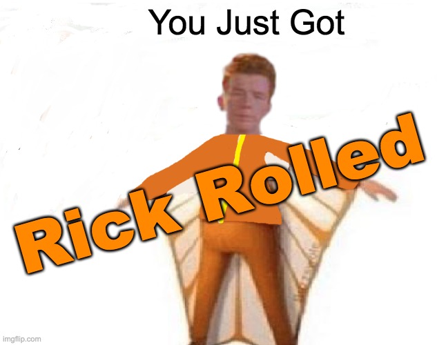 rickrolled | You Just Got; Rick Rolled | image tagged in you just got vectored blank,memes,you just got rickrolled,rick roll,you just got vectored | made w/ Imgflip meme maker