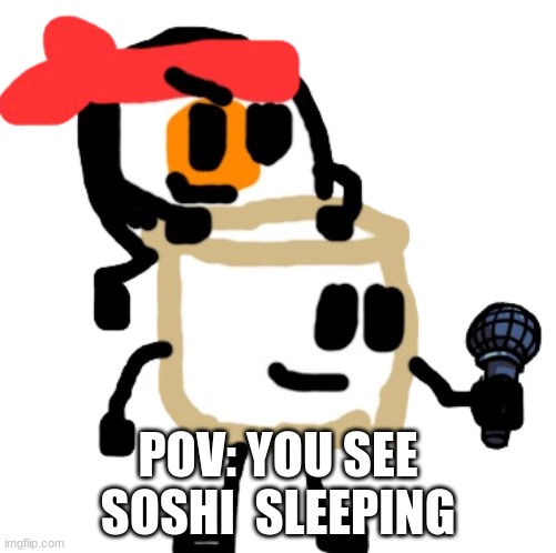 Fnf, Soshi And Mixmellow | POV: YOU SEE SOSHI  SLEEPING | image tagged in fnf soshi and mixmellow | made w/ Imgflip meme maker