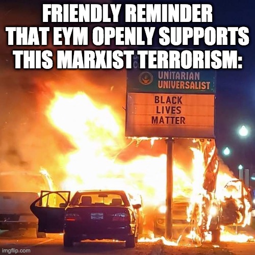 All lives matter, not just black lives. And communism isn't cool. | FRIENDLY REMINDER THAT EYM OPENLY SUPPORTS THIS MARXIST TERRORISM: | image tagged in politics,all lives matter,blm,cultural marxism,terrorism,violence | made w/ Imgflip meme maker