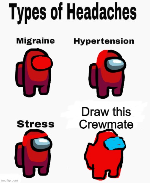 Among us types of headaches | Draw this Crewmate | image tagged in among us types of headaches | made w/ Imgflip meme maker