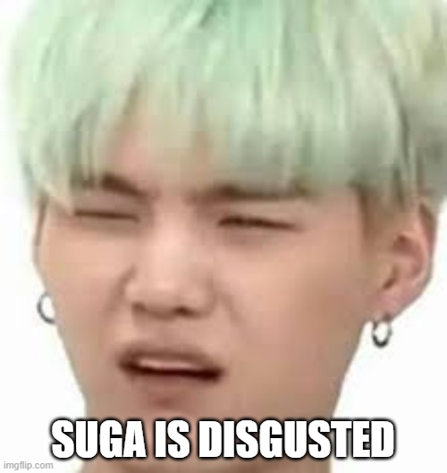 aRMY??? | SUGA IS DISGUSTED | image tagged in army | made w/ Imgflip meme maker