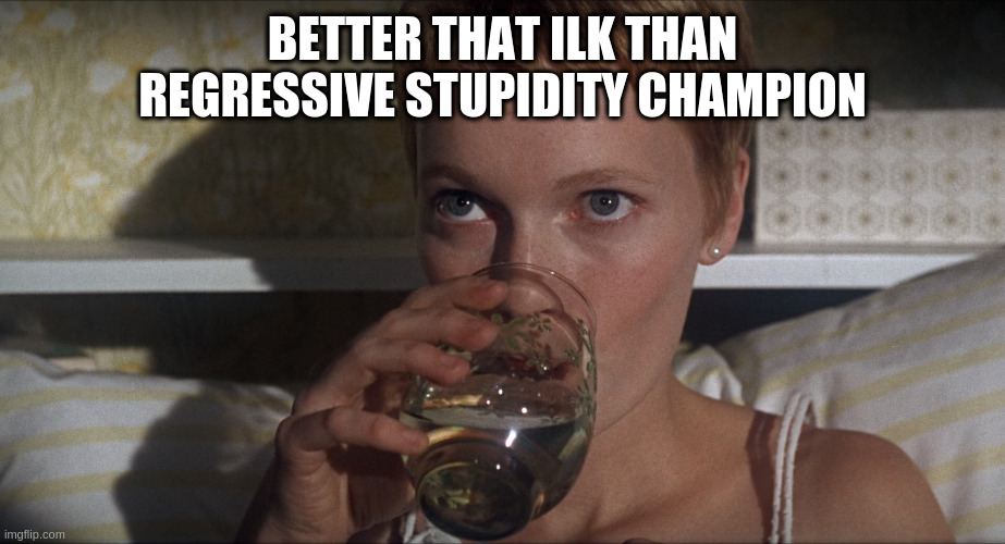 Rosemary | BETTER THAT ILK THAN REGRESSIVE STUPIDITY CHAMPION | image tagged in rosemary | made w/ Imgflip meme maker