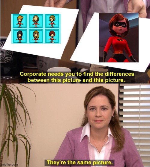 Completely random meme | image tagged in memes,they're the same picture,rhythm heaven,dazzles,incredibles,youtube | made w/ Imgflip meme maker