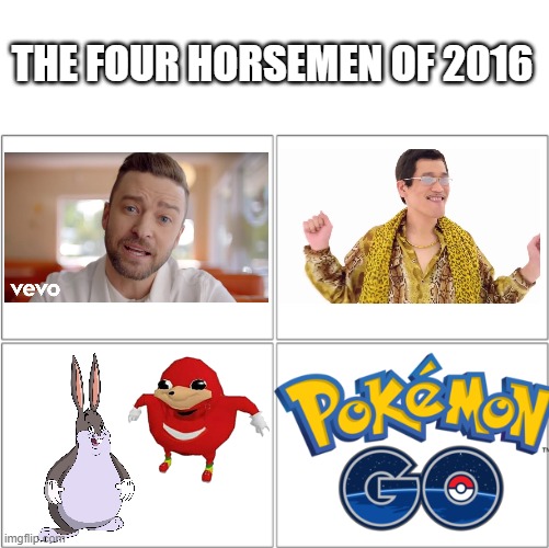 The 4 horsemen of | THE FOUR HORSEMEN OF 2016 | image tagged in the 4 horsemen of | made w/ Imgflip meme maker