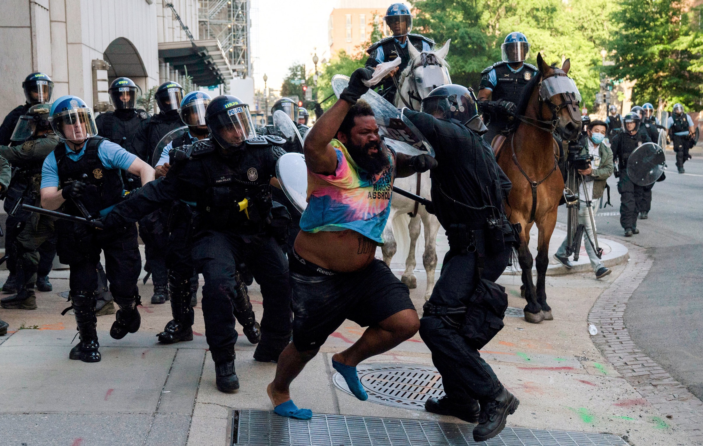 Lafayette Square protestors Blank Meme Template