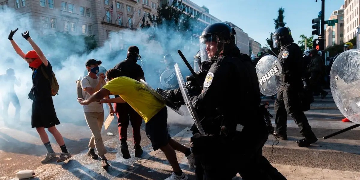 Lafayette Square protestors Blank Meme Template