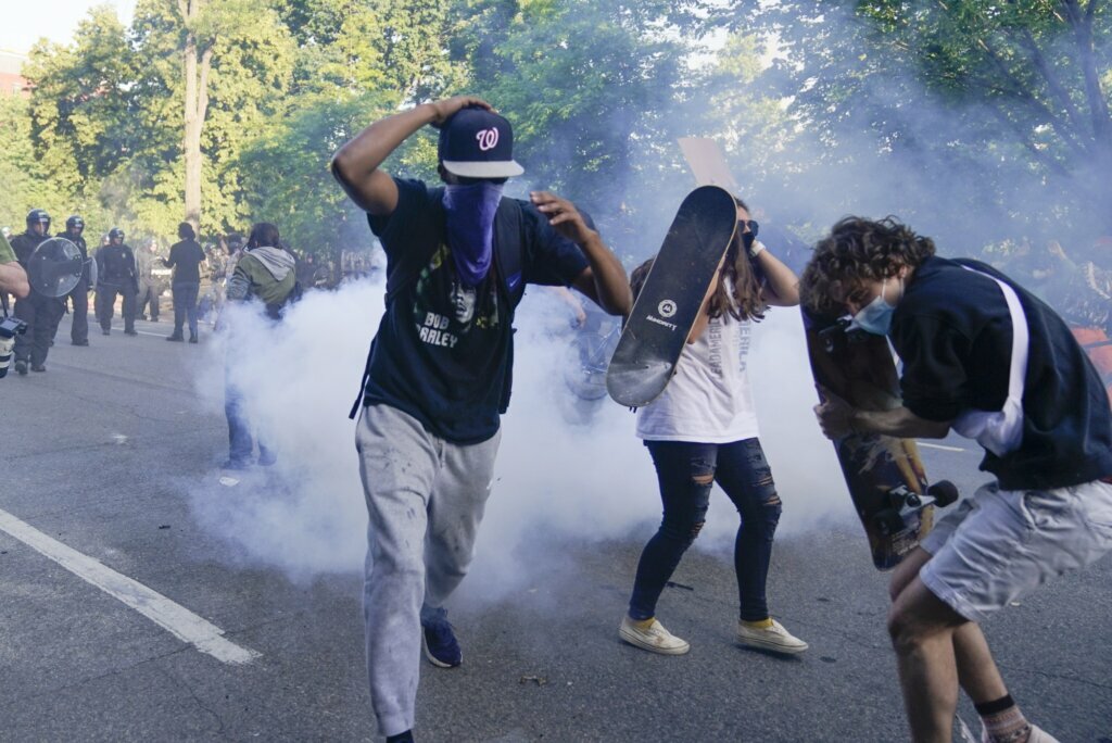 Lafayette Square protestors Blank Meme Template