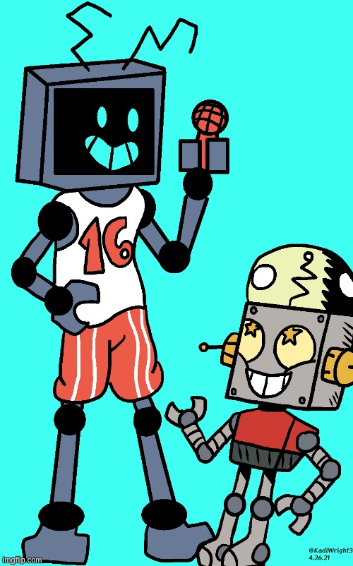 Someone drew Robot Jones meeting hex | made w/ Imgflip meme maker