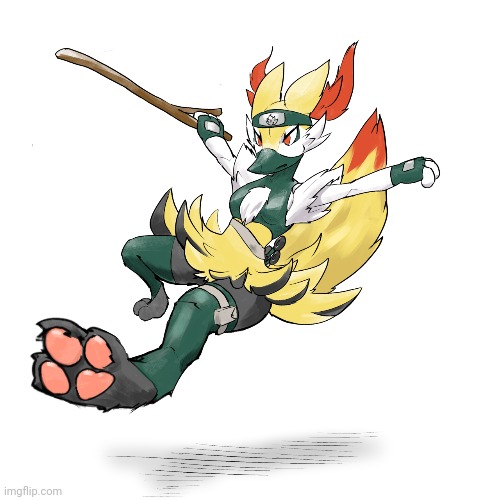 Ninja Braixen -Not mine- | image tagged in naruto,fox,pokemon,crossover,art,ninja | made w/ Imgflip meme maker