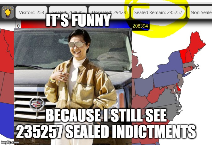 Sealed indictments still there | IT'S FUNNY; BECAUSE I STILL SEE 235257 SEALED INDICTMENTS | image tagged in indictment,drain the swamp trump | made w/ Imgflip meme maker