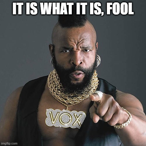 Mr T Pity The Fool |  IT IS WHAT IT IS, FOOL | image tagged in memes,mr t pity the fool | made w/ Imgflip meme maker