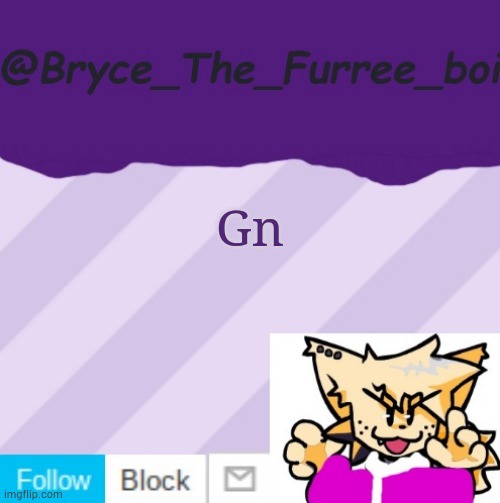 @Bryce_The_Furree_boi | Gn | image tagged in bryce_the_furree_boi | made w/ Imgflip meme maker