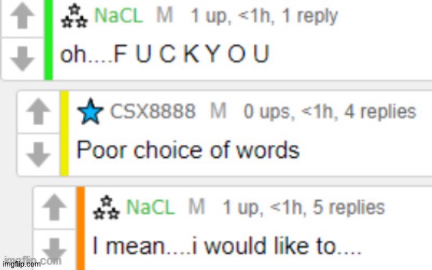 NaCl Fuck you | image tagged in nacl fuck you | made w/ Imgflip meme maker