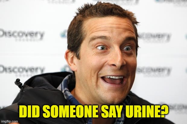 Bear Grylls Approved Food | DID SOMEONE SAY URINE? | image tagged in bear grylls approved food | made w/ Imgflip meme maker