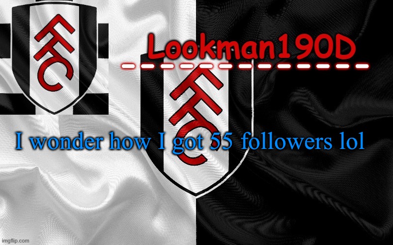Lookman190D template made by UnoReverse_Official | I wonder how I got 55 followers lol | image tagged in lookman190d template made by unoreverse_official | made w/ Imgflip meme maker