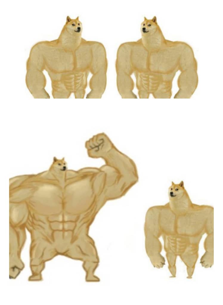 buffed doges, god doge Blank Meme Template