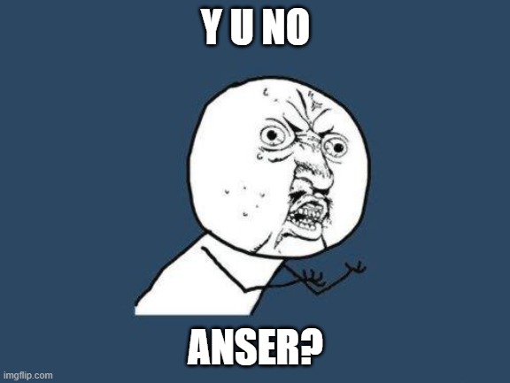 Why you no | Y U NO ANSER? | image tagged in why you no | made w/ Imgflip meme maker