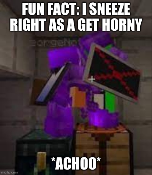 FUN FACT: I SNEEZE RIGHT AS A GET HORNY; *ACHOO* | made w/ Imgflip meme maker
