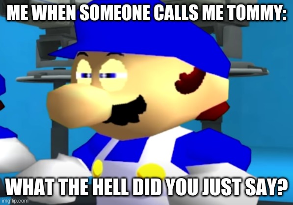 new temp | ME WHEN SOMEONE CALLS ME TOMMY: | image tagged in what the hell did you just say | made w/ Imgflip meme maker