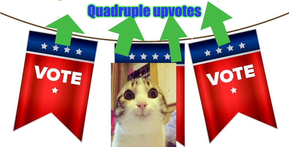 High Quality Quadruple upvotes Blank Meme Template