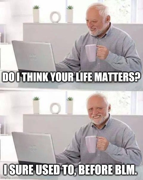 Only Asian Lives Matter | DO I THINK YOUR LIFE MATTERS? I SURE USED TO, BEFORE BLM. | image tagged in memes,hide the pain harold,blm,antifa,bernie sander reaction change,hope and change | made w/ Imgflip meme maker