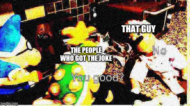 Sml u good? no but deep fried. | THE PEOPLE WHO GOT THE JOKE THAT GUY | image tagged in sml u good no but deep fried | made w/ Imgflip meme maker