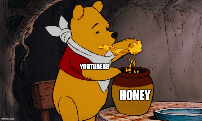 Literally their biggest sponsor | YOUTUBERS; HONEY | image tagged in winnie the pooh honey,honey | made w/ Imgflip meme maker