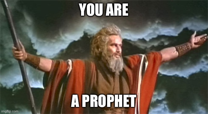 Prophet | YOU ARE; A PROPHET | image tagged in prophet | made w/ Imgflip meme maker