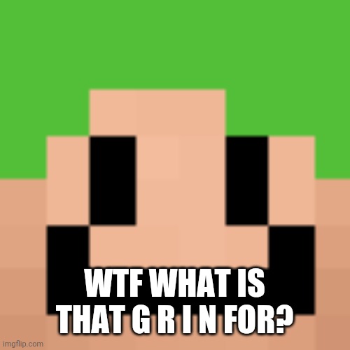 WTF WHAT IS THAT G R I N FOR? | made w/ Imgflip meme maker