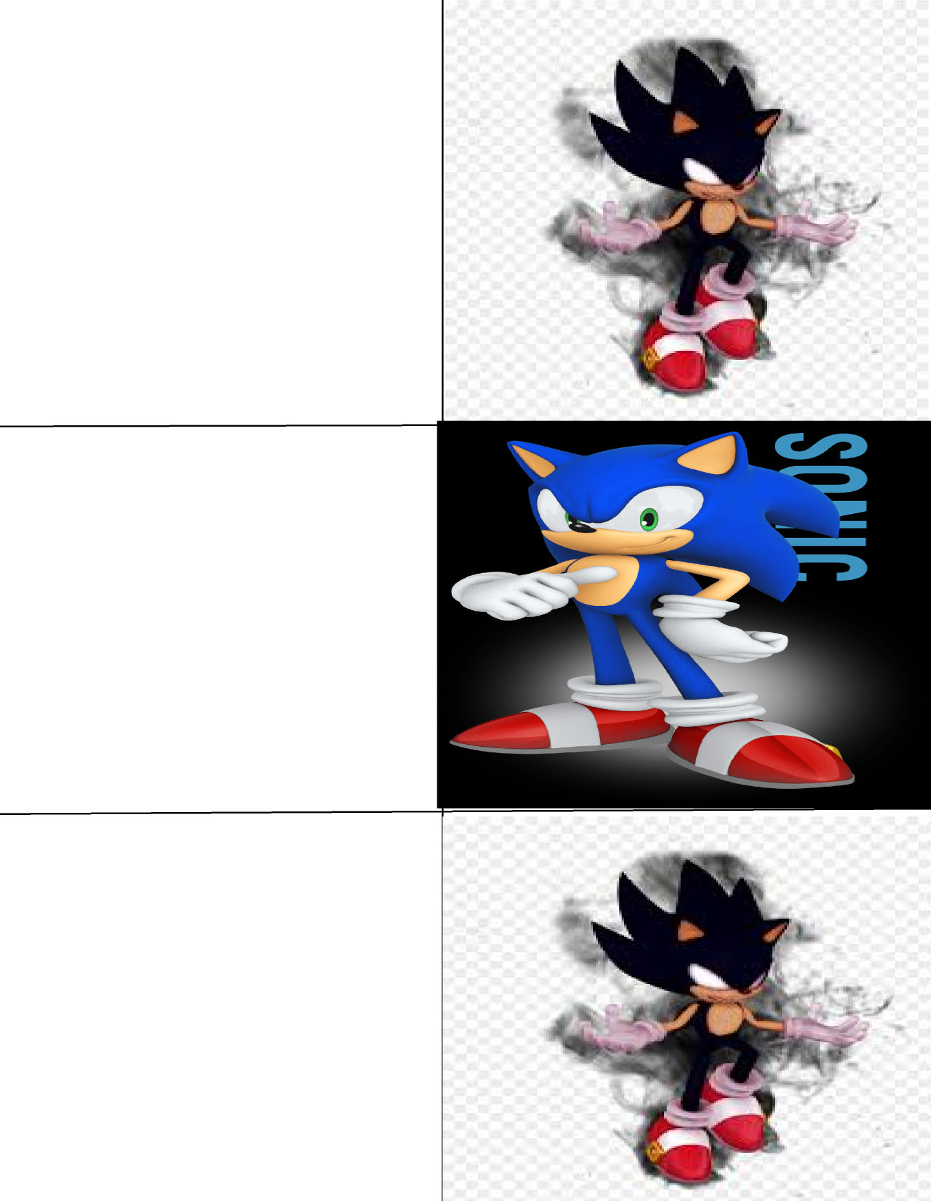 High Quality Panik Kalm Panik (SONIC VERSION - DARK SONIC INCLUDED) Blank Meme Template